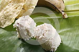 Puttu Papad - A breakast dish of Kerala, India