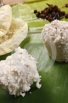 Puttu Papad - A breakast dish of Kerala, India