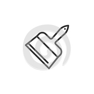 Putty knife tool line icon