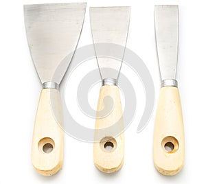 Putty Knifes on White background