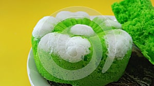 Putu ayu, an Indonesian traditional pandan cake