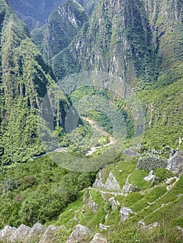 Putucusi Mountain and Urubamba River photo