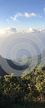 Puu O Kila Lookout and Overlook at Kokee State Park in Kapaa on Kauai in Hawaii