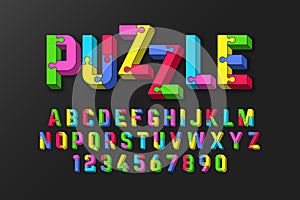 Puzzle 3D font