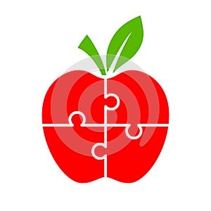 Puzzle apple diagram for infographics