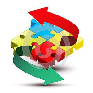 Puzzle and Arrows Vector