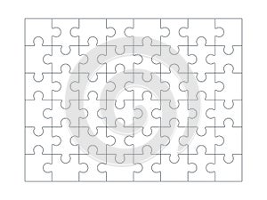 Puzzle background. Jigsaw blank white puzzle set for design projects vector line collection