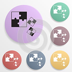 Puzzle badge color set icon. Simple glyph, flat vector of toys icons for ui and ux, website or mobile application