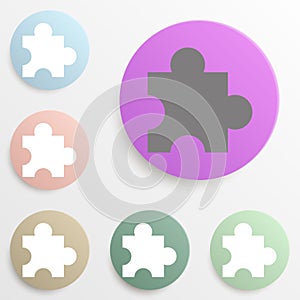 Puzzle badge color set. Simple glyph, flat vector of web icons for ui and ux, website or mobile application