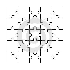 Puzzle blank template vector.