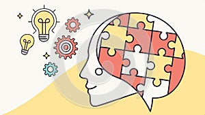 Puzzle brain, mental health, problem-solving, and cognitive function concept. Vector Design, Generative AI