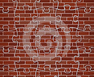 Puzzle brick wall illustration design