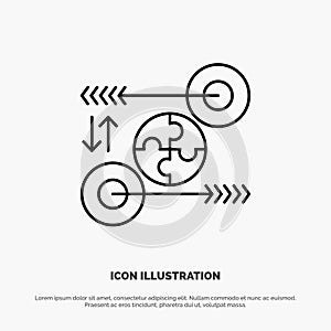 Puzzle, Business, Idea, Marketing, Pertinent Line Icon Vector