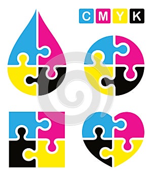 Puzzle cmyk logo photo