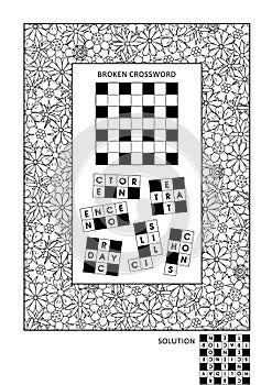 Puzzle and coloring activity page for adults