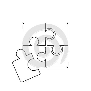 Puzzle compatible icon vector. Jigsaw agreement illustration. Cooperation solution logo. photo