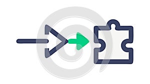 Puzzle Connection Icon for Synergy & Problem-Solving, vector design Generative AI