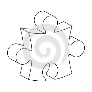 Puzzle 3d silhouette vector symbol icon design.