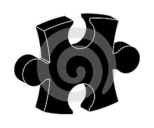 Puzzle 3d silhouette vector symbol icon design.
