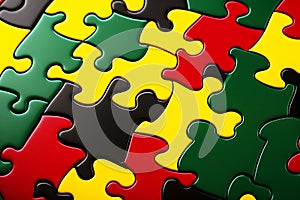 The puzzle features four colors that are representative of Black History Month. Background.