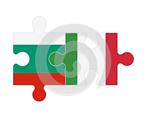 Puzzle of flags of Bulgaria and Italy, vector