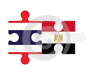 Puzzle of flags of Thailand and Egypt, vector