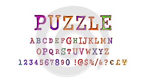 Puzzle font and numbers