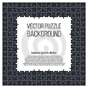 Puzzle frame background with jigsaw pieces