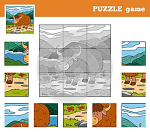 Puzzle Game for children with animals (yak)