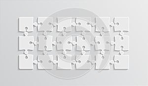 Puzzle game. Jigsaw grid with separate pieces. Vector illustration photo