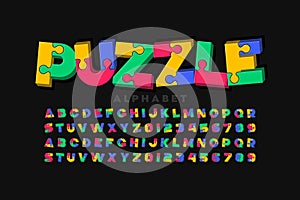 Puzzle game style 3d font