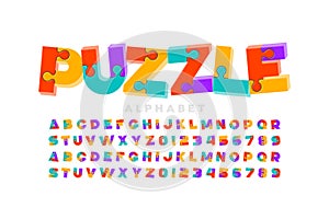 Puzzle game style 3d font