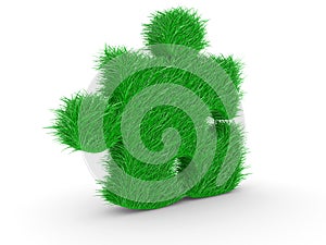 Puzzle with green grass