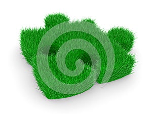 Puzzle with green grass