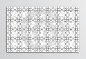 Puzzle grid . Jigsaw scheme from 100 pieces. Vector illustration