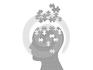 Puzzle head exploding mind graphic template