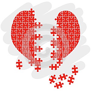 Puzzle heart vector