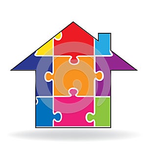 Puzzle house logo photo