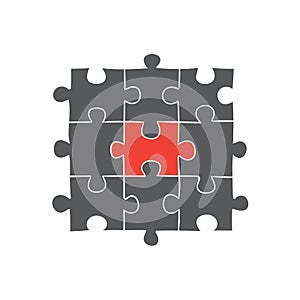 Puzzle ico on white background vector illustration