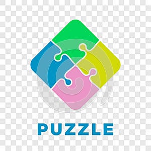 Puzzle icon or jigsaw color vector art