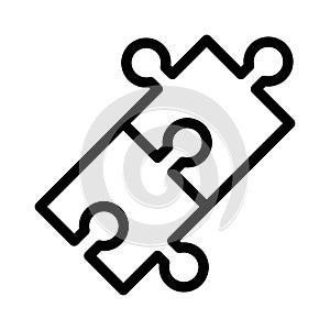 Puzzle icon linear logo mark in black and white