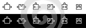 Puzzle icon set. Side piece puzzle