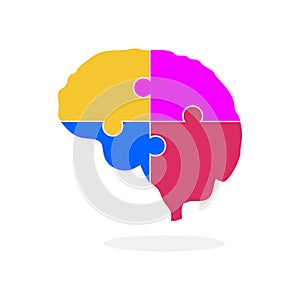 Puzzle idea mind brain creative icon element. vector illustration