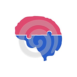 Puzzle idea mind brain creative icon element. vector illustration