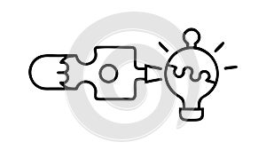 Puzzle Idea Solution Icon, Problem Solving Breakthrough, vector design Generative AI