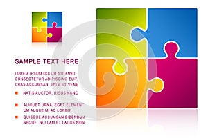 Puzzle illustration with text