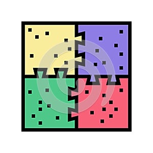 puzzle jigsaw kindergarten color icon vector illustration