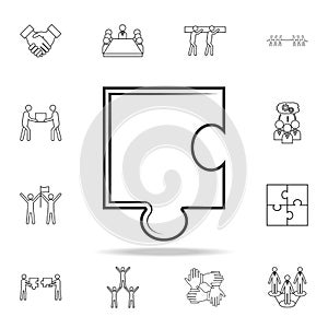 Puzzle line icon. Detailed set of team work outline icons. Premium quality graphic design icon. One of the collection icons for we