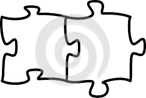 Puzzle line icon outline vector. Puzzles grid template. Jigsaw puzzle pieces, thinking game and jigsaws detail frame design.