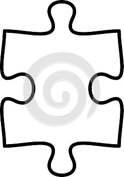 Puzzle line icon outline vector. Puzzles grid template. Jigsaw puzzle pieces, thinking game and jigsaws detail frame design.